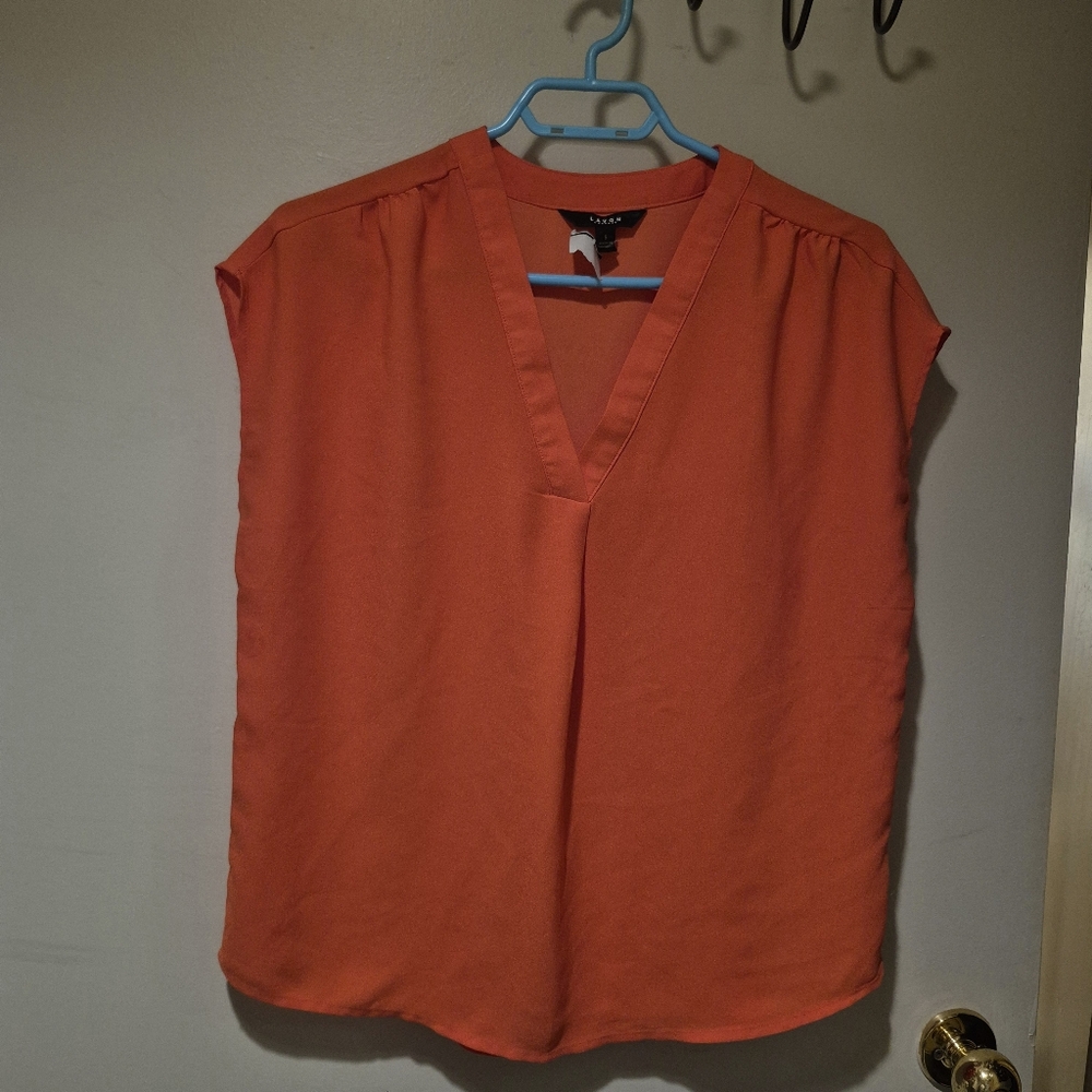 Women's Orange V-Neck Top